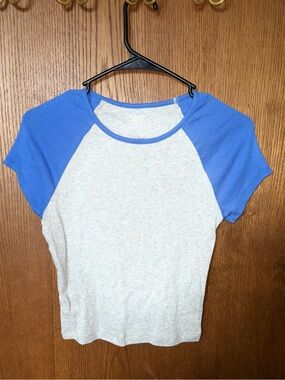 Blue & Gray Women's Raglan Tee